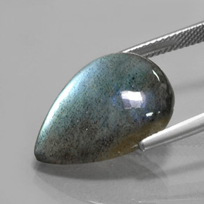 9,17 ctw natürlicher Mehrfarbig Labradorit, Birnenform, Lichtdurchlässig