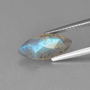 9,17 ctw natürlicher grau-blau-schimmernd Labradorit, Transparent, Transparent / Lichtdurchlässig