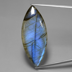 36,89 ctw natürlicher blauer Labradorit, Marquise, Transparent