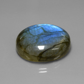 39,42 ctw natürlicher blauer Labradorit, Oval Schliff, Transparent