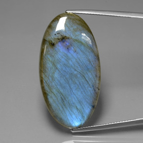 33,63 ctw natürlicher blauer Labradorit, Oval Schliff, Transparent