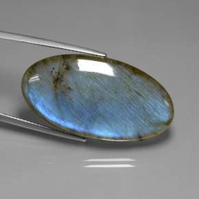 33,63 ctw natürlicher blauer Labradorit, Oval Schliff, Transparent