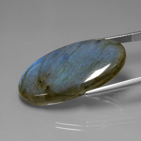 33,63 ctw natürlicher blauer Labradorit, Oval Schliff, Transparent