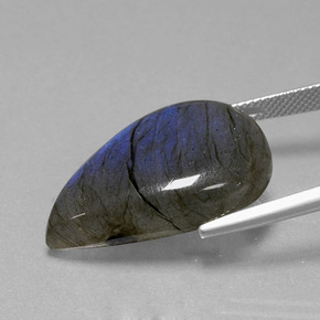 27,70 ctw natürlicher blauer Labradorit, Birnenform, Transparent