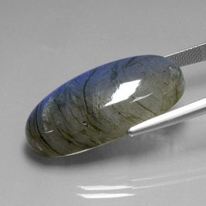 9,17 ctw natürlicher grau-blau-schimmernd Labradorit, Oval Schliff, Transparent