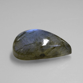 21,94 ctw natürlicher blauer Labradorit, Birnenform, Transparent