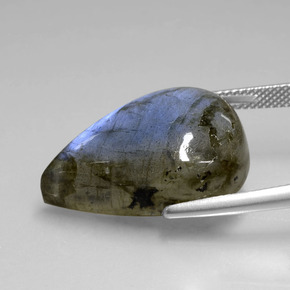 21,94 ctw natürlicher blauer Labradorit, Birnenform, Transparent