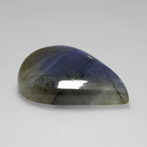 37,86 ctw natürlicher blauer Labradorit, Birnenform, Transparent