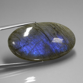 58,44 ctw natürlicher blauer Labradorit, Oval Schliff, Transparent