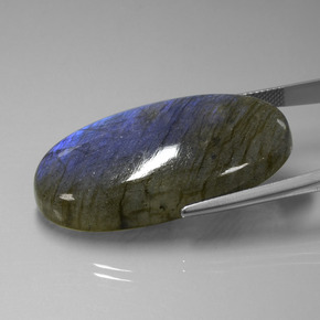 58,44 ctw natürlicher blauer Labradorit, Oval Schliff, Transparent