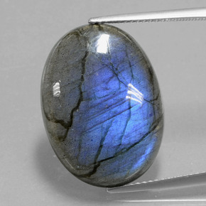 20,59 ctw natürlicher blauer Labradorit, Oval Schliff, Transparent
