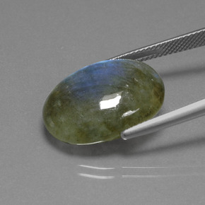 9,17 ctw natürlicher grau-blau-schimmernd Labradorit, Oval Schliff, Lichtdurchlässig