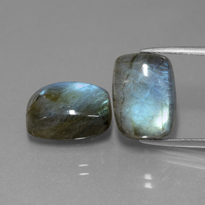  ct natürliche blauer Labradorit-Edelsteine, Kissenschliff, Lichtdurchlässig