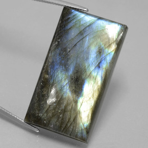 9,17 ctw natürlicher grau-blau-schimmernd Labradorit, Baguette, Lichtdurchlässig