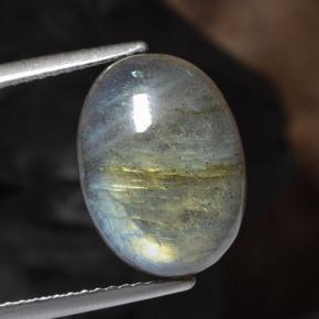 6,41 ctw natürlicher mehrfarbiger Labradorit, Oval Schliff, Lichtdurchlässig
