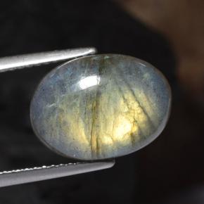 6,41 ctw natürlicher mehrfarbiger Labradorit, Oval Schliff, Lichtdurchlässig
