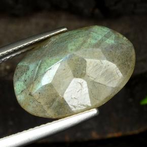 10,36 ctw natürlicher mehrfarbiger Labradorit, Oval Schliff, Lichtdurchlässig