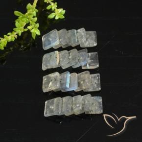 6.37 ct natürliche Mehrfarbig Labradorit-Edelsteine, Quadrat, Lichtdurchlässig