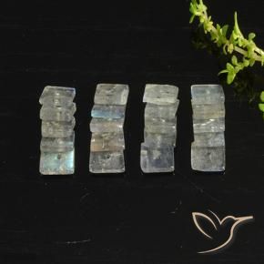 6.37 ct natürliche Mehrfarbig Labradorit-Edelsteine, Quadrat, Lichtdurchlässig
