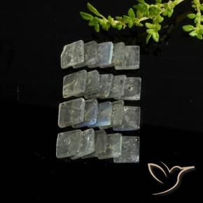 6.24 ct natürliche Mehrfarbig Labradorit-Edelsteine, Quadrat, Transparent
