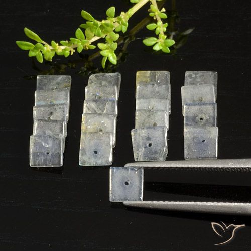 6.89ctw Natürlicher Mehrfarbig Labradorit, Quadrat, Lichtdurchlässig