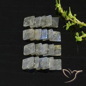6.89 ct natürliche Mehrfarbig Labradorit-Edelsteine, Quadrat, Lichtdurchlässig