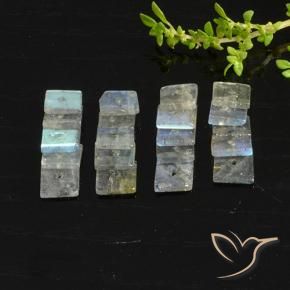 6.89 ct natürliche Mehrfarbig Labradorit-Edelsteine, Quadrat, Lichtdurchlässig