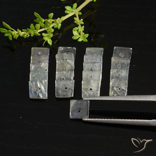 7.99ctw Natürlicher Mehrfarbig Labradorit, Quadrat, Lichtdurchlässig