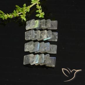 7.99 ct natürliche Mehrfarbig Labradorit-Edelsteine, Quadrat, Lichtdurchlässig