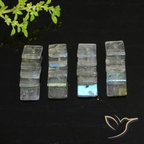 7.99 ct natürliche Mehrfarbig Labradorit-Edelsteine, Quadrat, Lichtdurchlässig