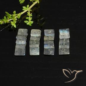 6.64 ct natürliche Mehrfarbig Labradorit-Edelsteine, Quadrat, Lichtdurchlässig