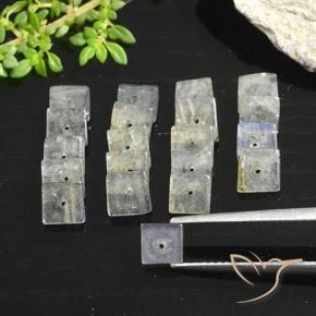 9.46 ct natürliche Mehrfarbig Labradorit-Edelsteine, Quadrat, Lichtdurchlässig