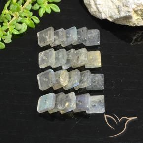 7.48 ct natürliche Mehrfarbig Labradorit-Edelsteine, Quadrat, Lichtdurchlässig