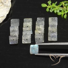 7.48 ct natürliche Mehrfarbig Labradorit-Edelsteine, Quadrat, Lichtdurchlässig