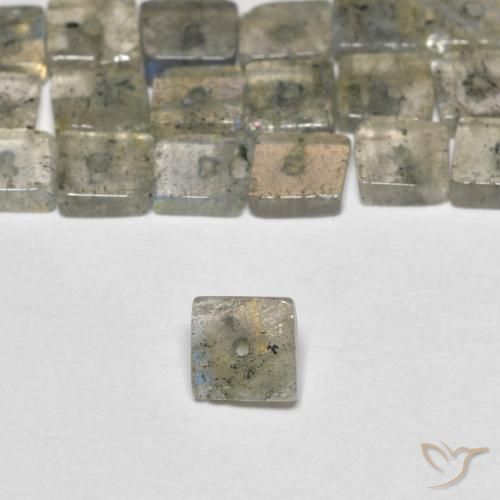 6.23ctw Natürlicher Mehrfarbig Labradorit, Quadrat, Transparent