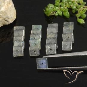 6.92 ct natürliche Mehrfarbig Labradorit-Edelsteine, Quadrat, Transparent