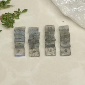 4,95 ct natürliche mehrfarbiger Labradorit-Edelsteine, Quadrat, Transparent