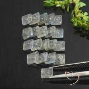 5.89 ct natürliche Mehrfarbig Labradorit-Edelsteine, Quadrat, Lichtdurchlässig