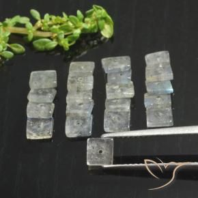 5.89 ct natürliche Mehrfarbig Labradorit-Edelsteine, Quadrat, Lichtdurchlässig