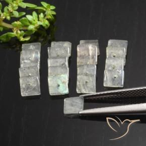 6.78 ct natürliche Mehrfarbig Labradorit-Edelsteine, Quadrat, Transparent