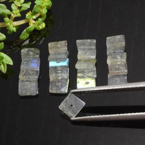 4,50 ct natürliche mehrfarbiger Labradorit-Edelsteine, Quadrat, Lichtdurchlässig