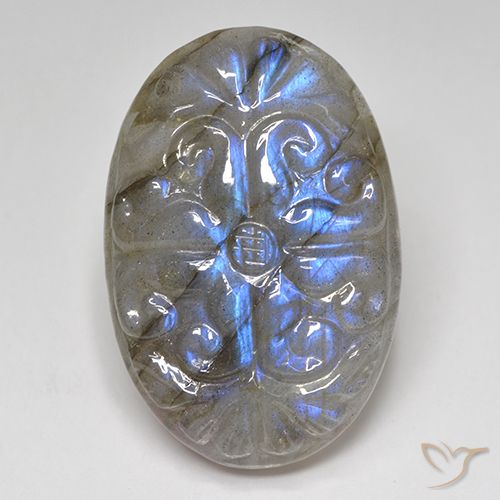 35.54ct Natürlicher Mehrfarbig Labradorit, Oval, Lichtdurchlässig