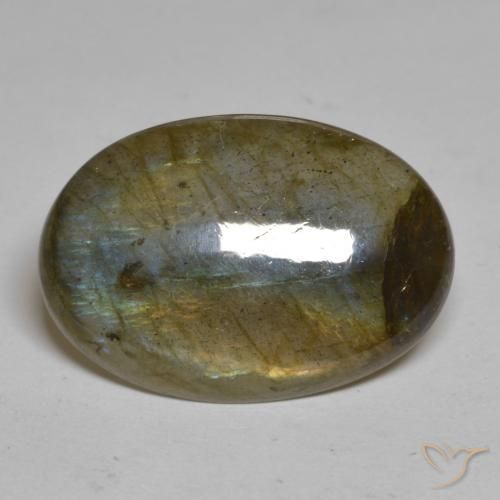 15.72ct Natürlicher Mehrfarbig Labradorit, Oval, Lichtundurchlässig
