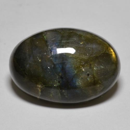 20,40 ctw natürlicher mehrfarbiger Labradorit, Oval Schliff, Lichtdurchlässig