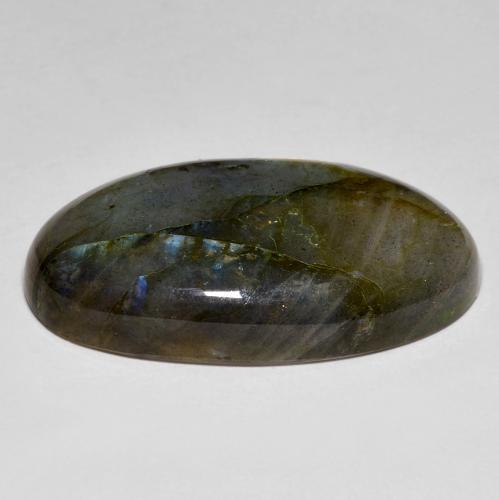 24,23 ctw natürlicher mehrfarbiger Labradorit, Oval Schliff, Lichtundurchlässig