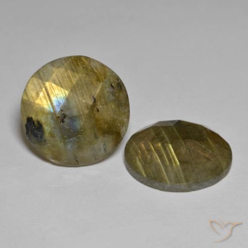 12.07 ct natürliche Mehrfarbig Labradorit-Edelsteine, Runden, Lichtdurchlässig