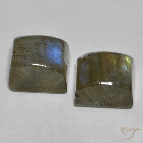 5.11 ct natürliche Mehrfarbig Labradorit-Edelsteine, Quadrat, Lichtdurchlässig