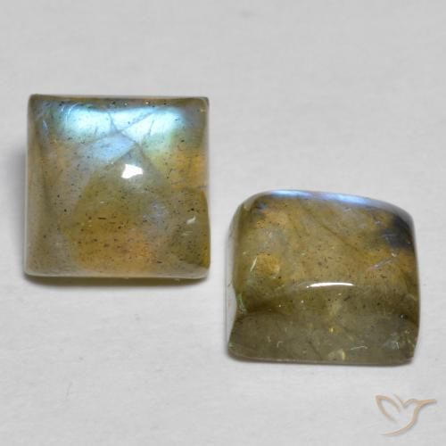 4.48 ct natürliche Mehrfarbig Labradorit-Edelsteine, Quadrat, Lichtdurchlässig
