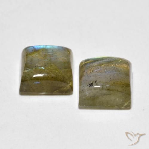 4.61 ct natürliche Mehrfarbig Labradorit-Edelsteine, Quadrat, Lichtdurchlässig