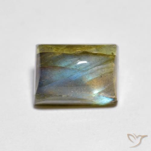 2.25ct Natürlicher Mehrfarbig Labradorit, Baguette, Transparent